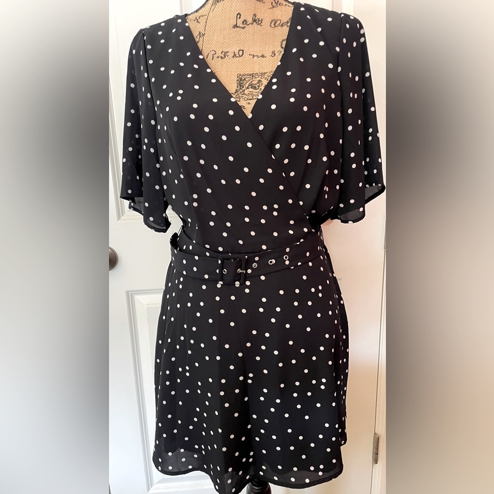 Altar’d State, Navy polka dot dress, size M, NWT
